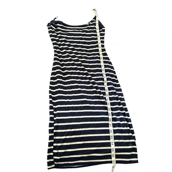 Loila Navy Blue and white striped slip dress, fully lined, size small - Picture 3 of 5